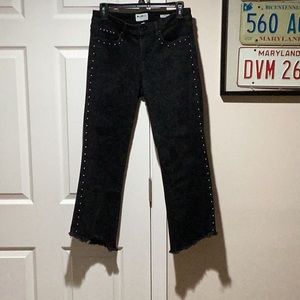⭐️ WilliamRast Black Flare Cropped Studded Jeans - Size 29